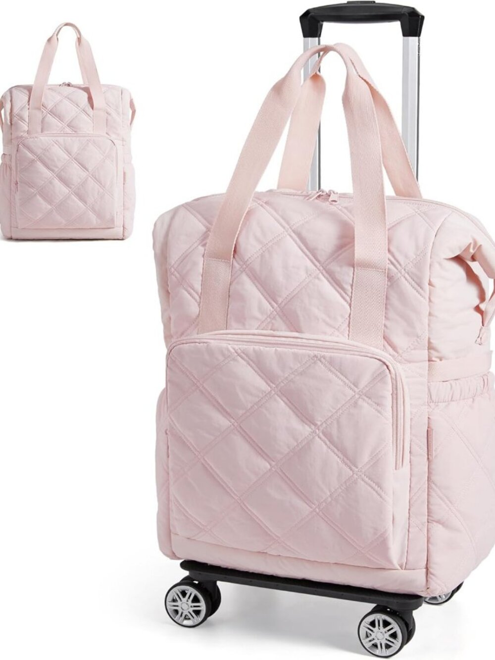 Spacious 35L Rolling Duffle Bag with Detachable Wheels & Wet Pocket for Travel